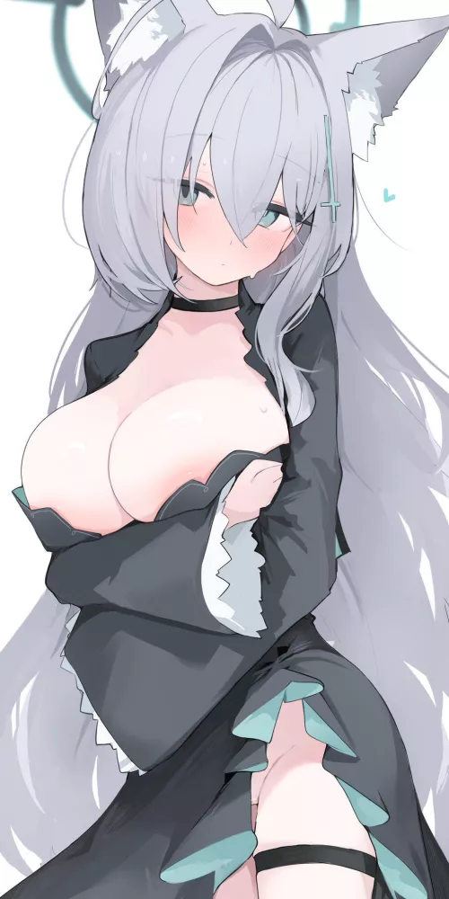 Holding her big boobs up