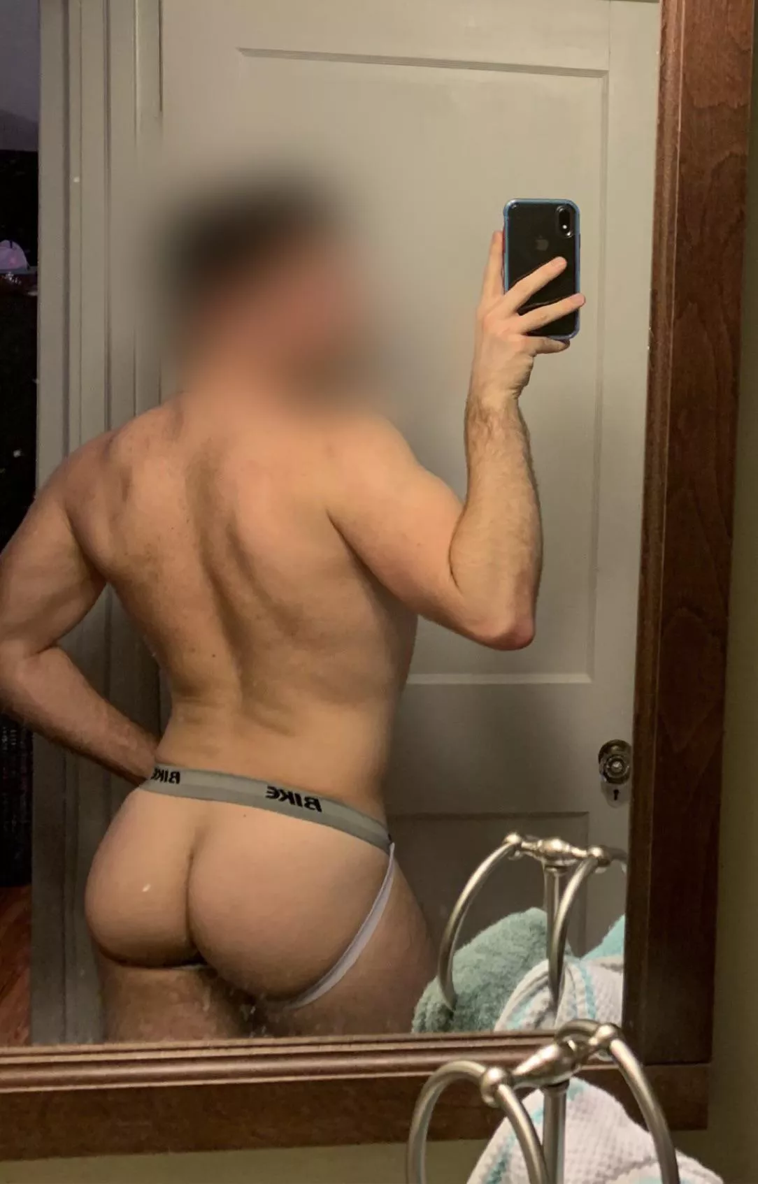Post workout jock posing