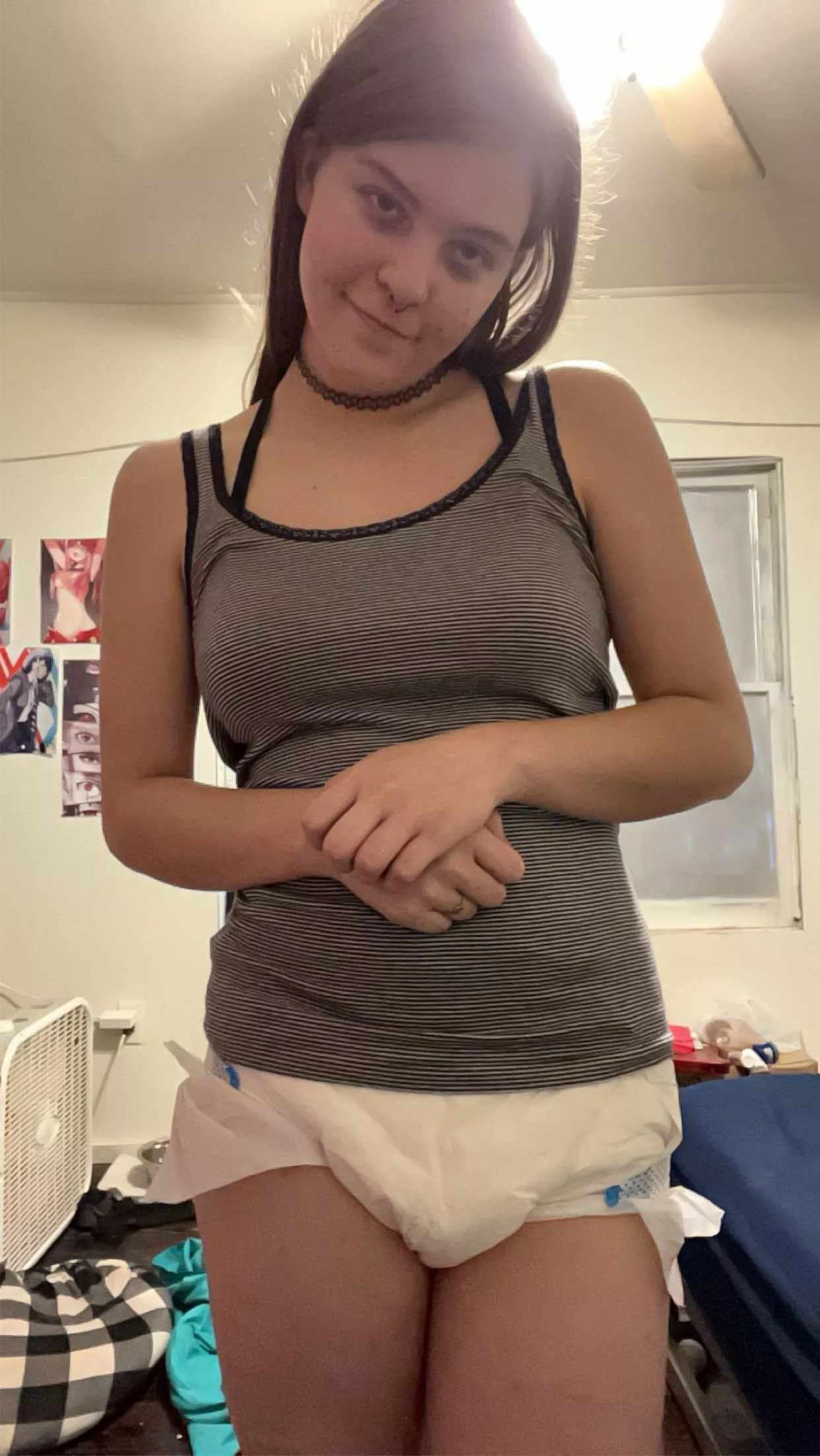 This is me before wetting my diaper for the first time ever! To see my reaction check out my fansly. Links in bio #diapers #diaper #girlsindiapers #ddlg #abdl