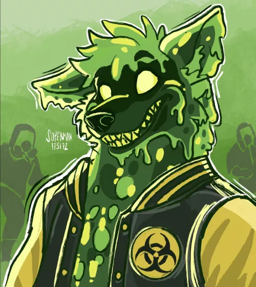 Who let the dogs out… of the containment chamber?☢️ Meet my new OC (art by me)
