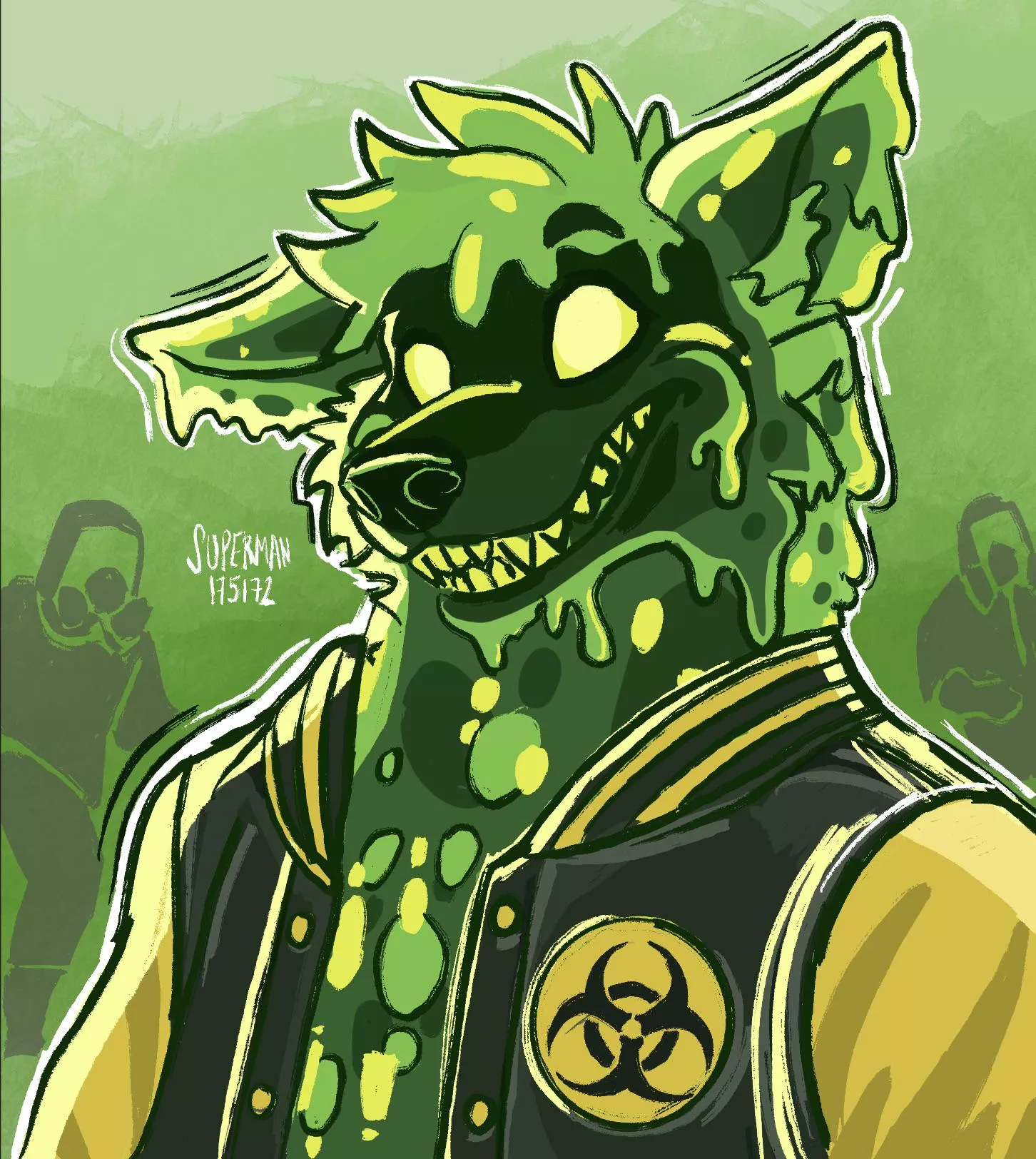 Who let the dogs out… of the containment chamber?☢️ Meet my new OC (art by me)