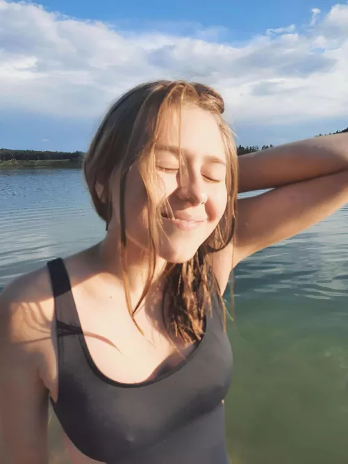 in swimsuit with pokies