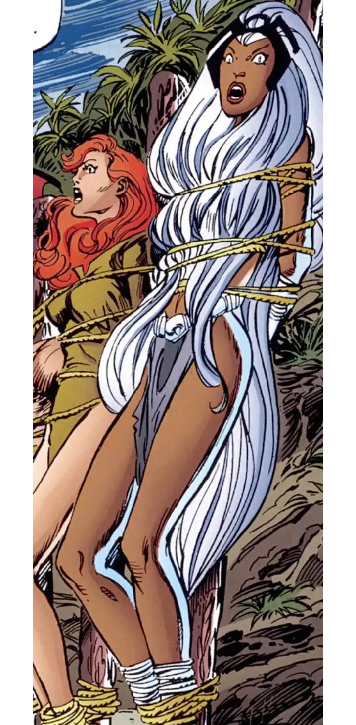 Jean Grey and storm tied up