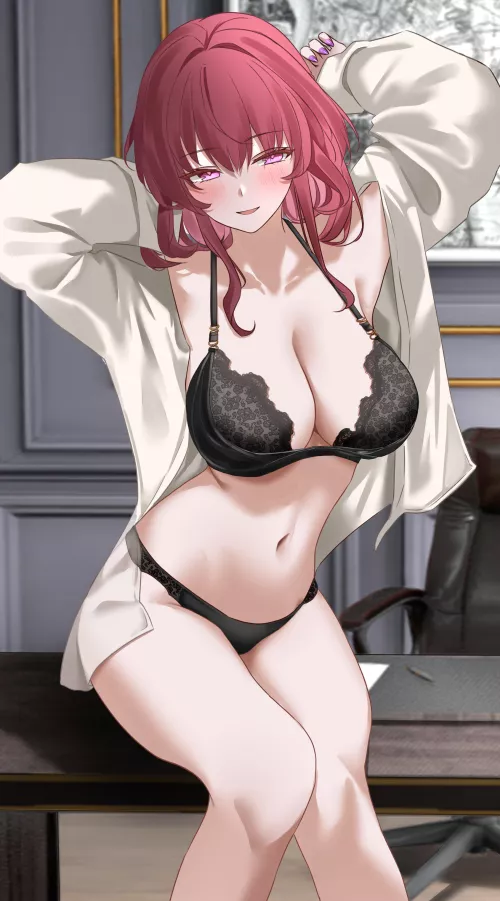 Kafka in open shirt (Vayneeee) [Honkai Series / Honkai: Star Rail]