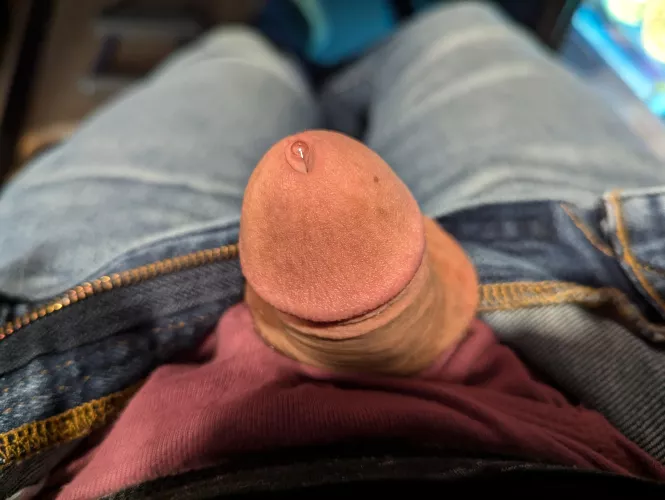 Working from Home Means Cock Out, Precum Bead Ready to Drip (33)