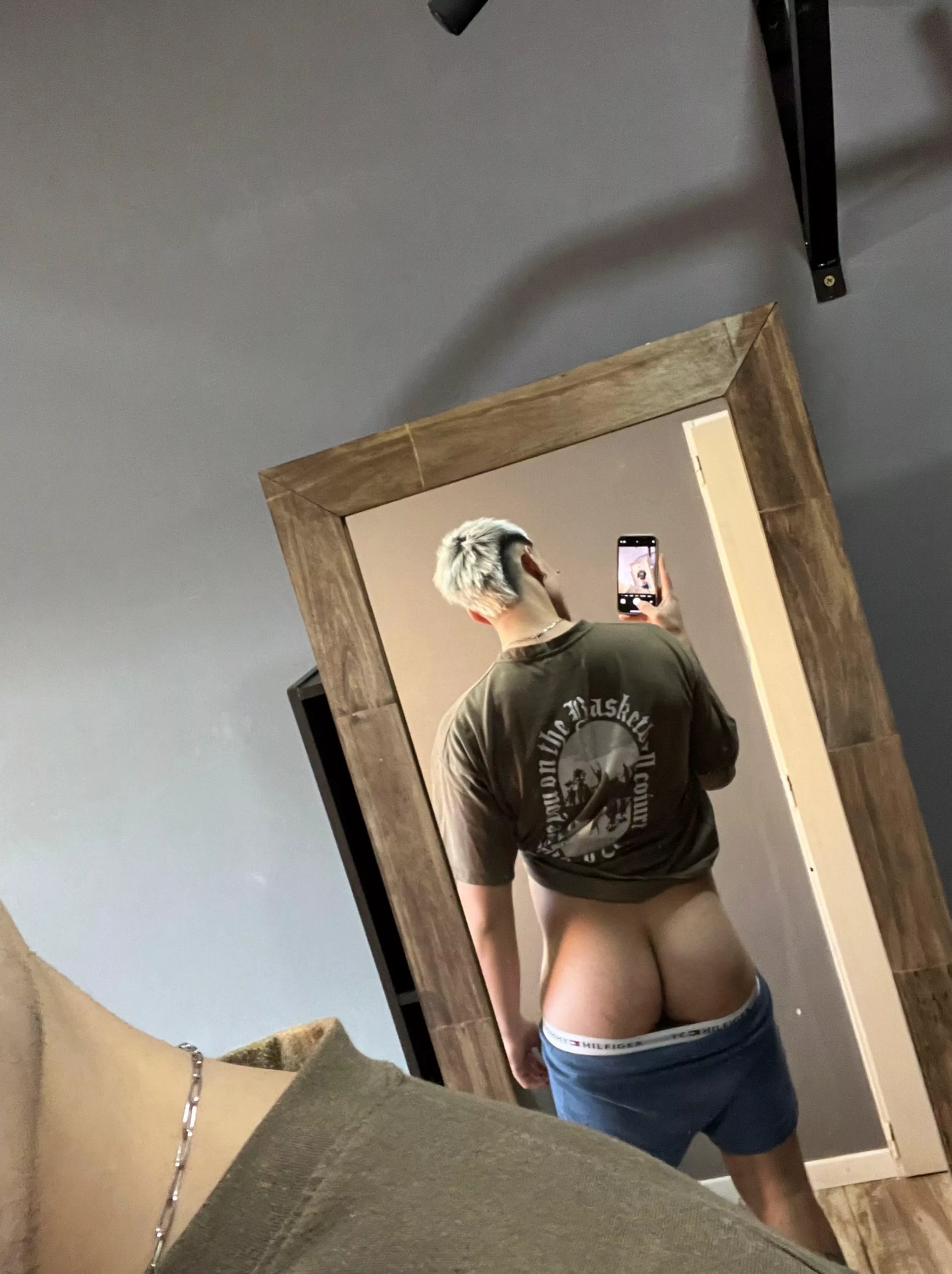 A panoramic view of my bare backside