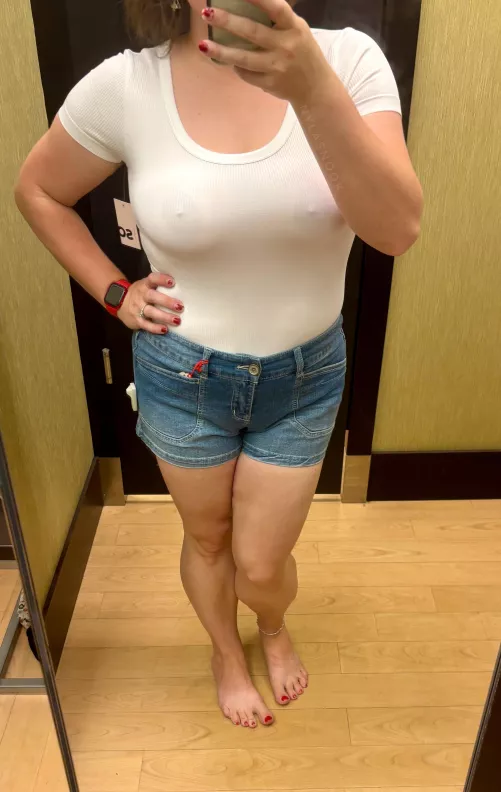 Dressing room lights tend to show off my mombod assets 