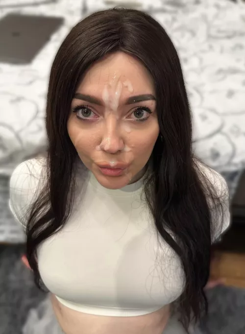 Face splashed little girl