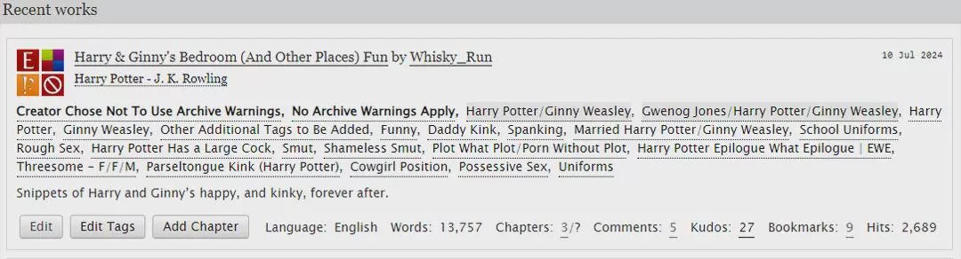 I'm writing a bit of HP fanfic over at AO3, if that's something you enjoy check out my work. Several stories under way. Link: https://archiveofourown.org/users/Whisky_Run