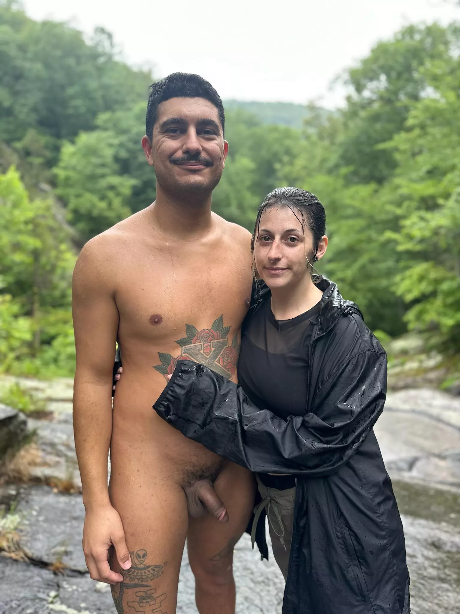 On the side of a mountain