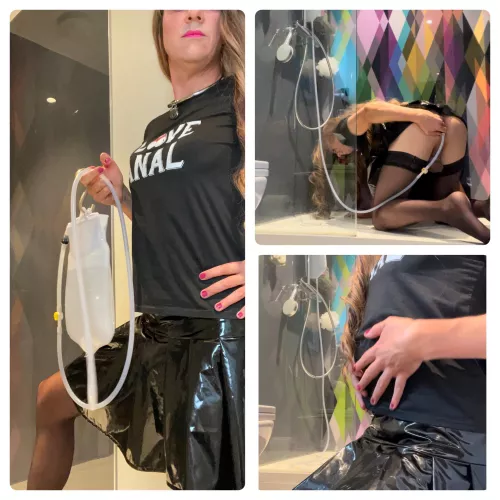 The first flush to get ready for my first ever milk and molasses enema