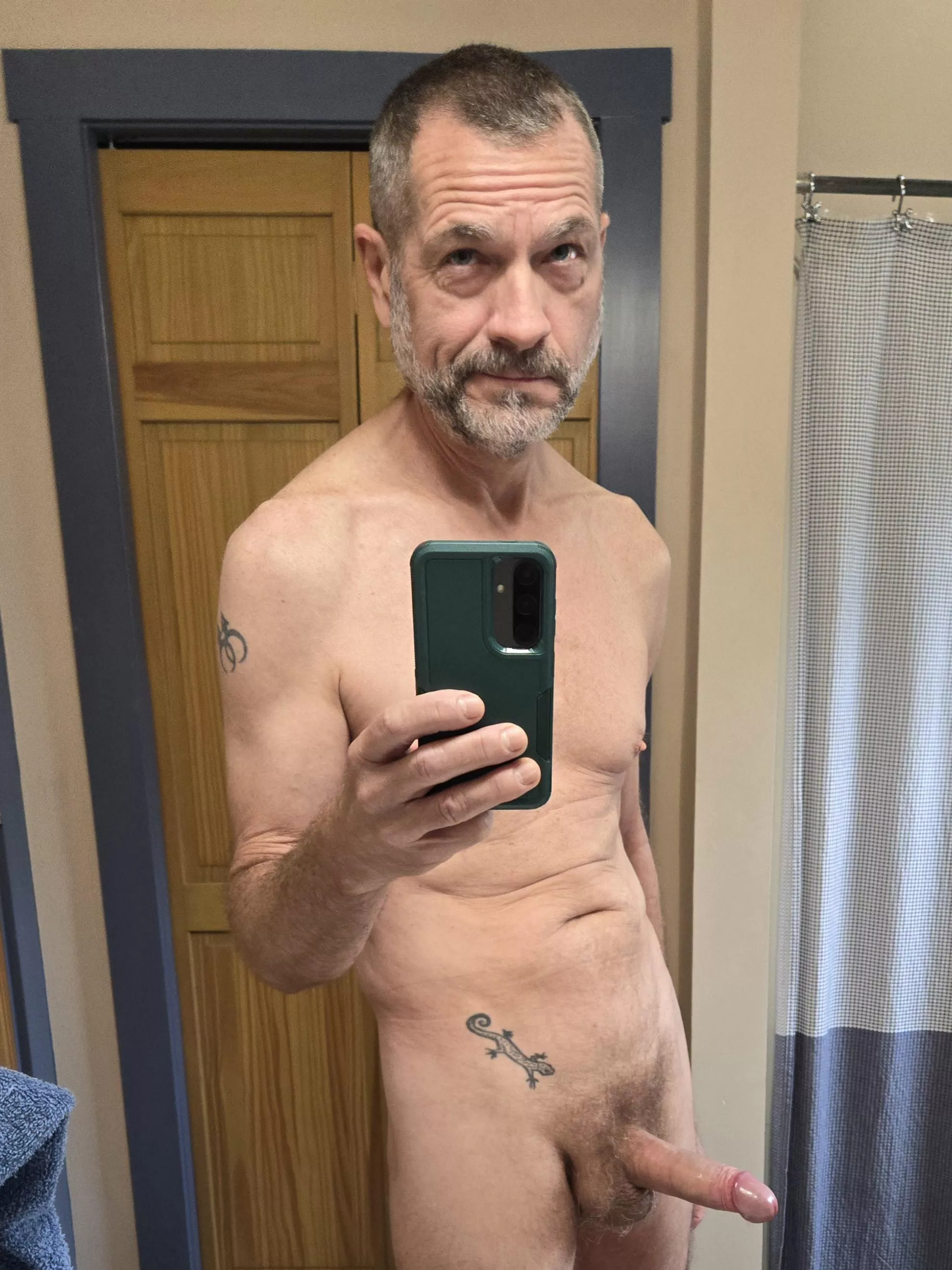 Dad's ready for a shower, who's with me?