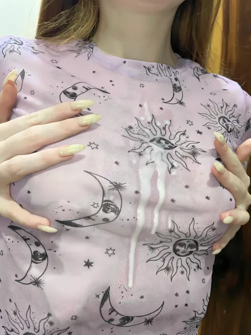 I get really horny again when you cum on my tits.