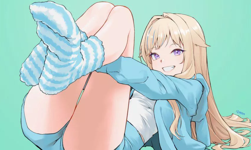 Looking for more anime girls in fuzzy socks like this. Anyone know where I could find stuff like this?