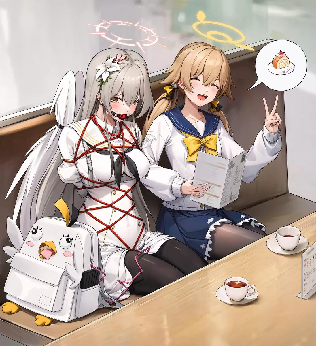 At The Restaurant With Her Friend