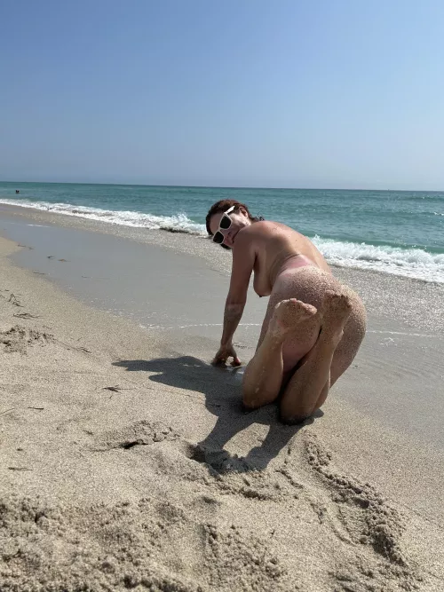 I have fun on the beach