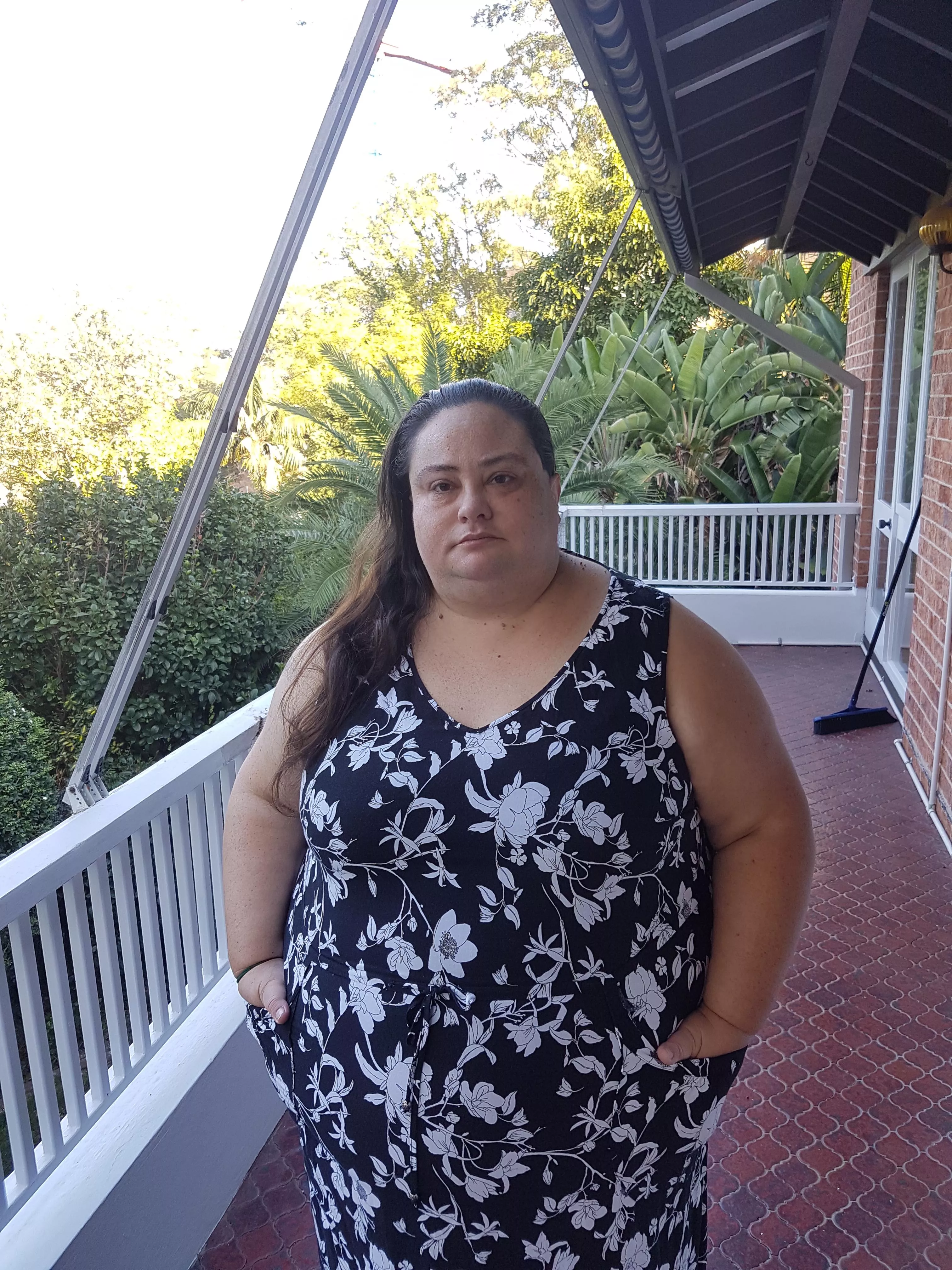 Trying on a new dress