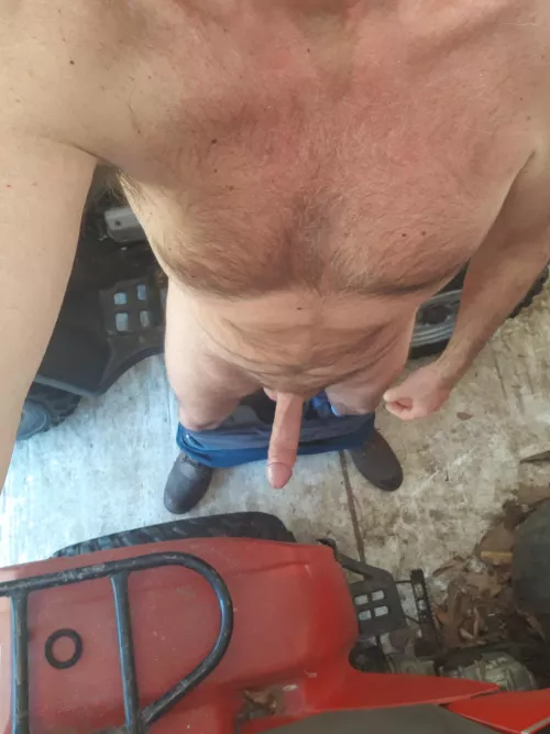 Working hard in my shed.