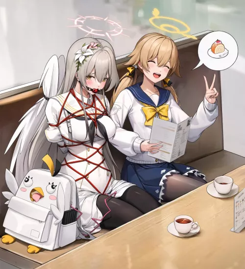 At The Restaurant With Her Friend