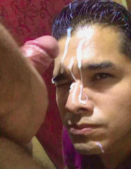 Huge cock paiting my face 