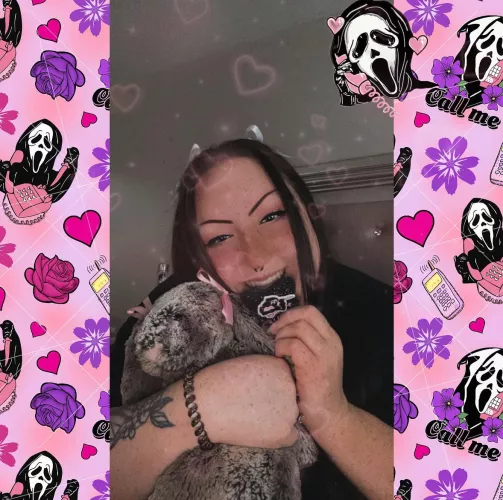 Just a spooky baby and her fav bunny 🩷🐰👻