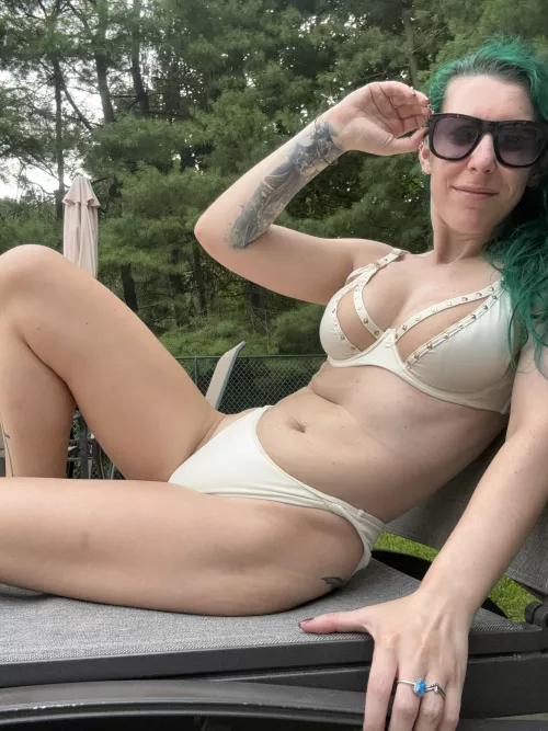 Neon on a lounge chair