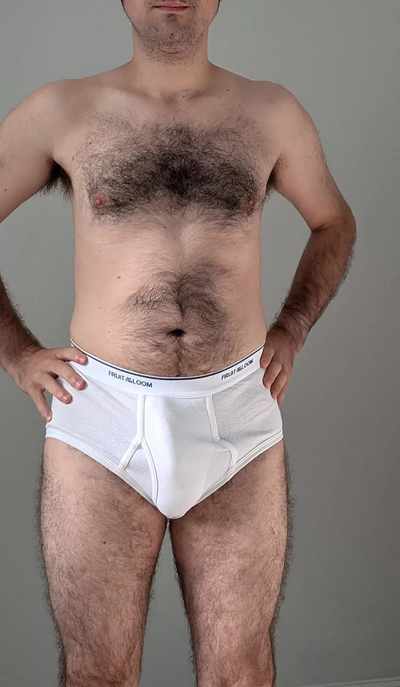 Showing off my bulge in my white briefs