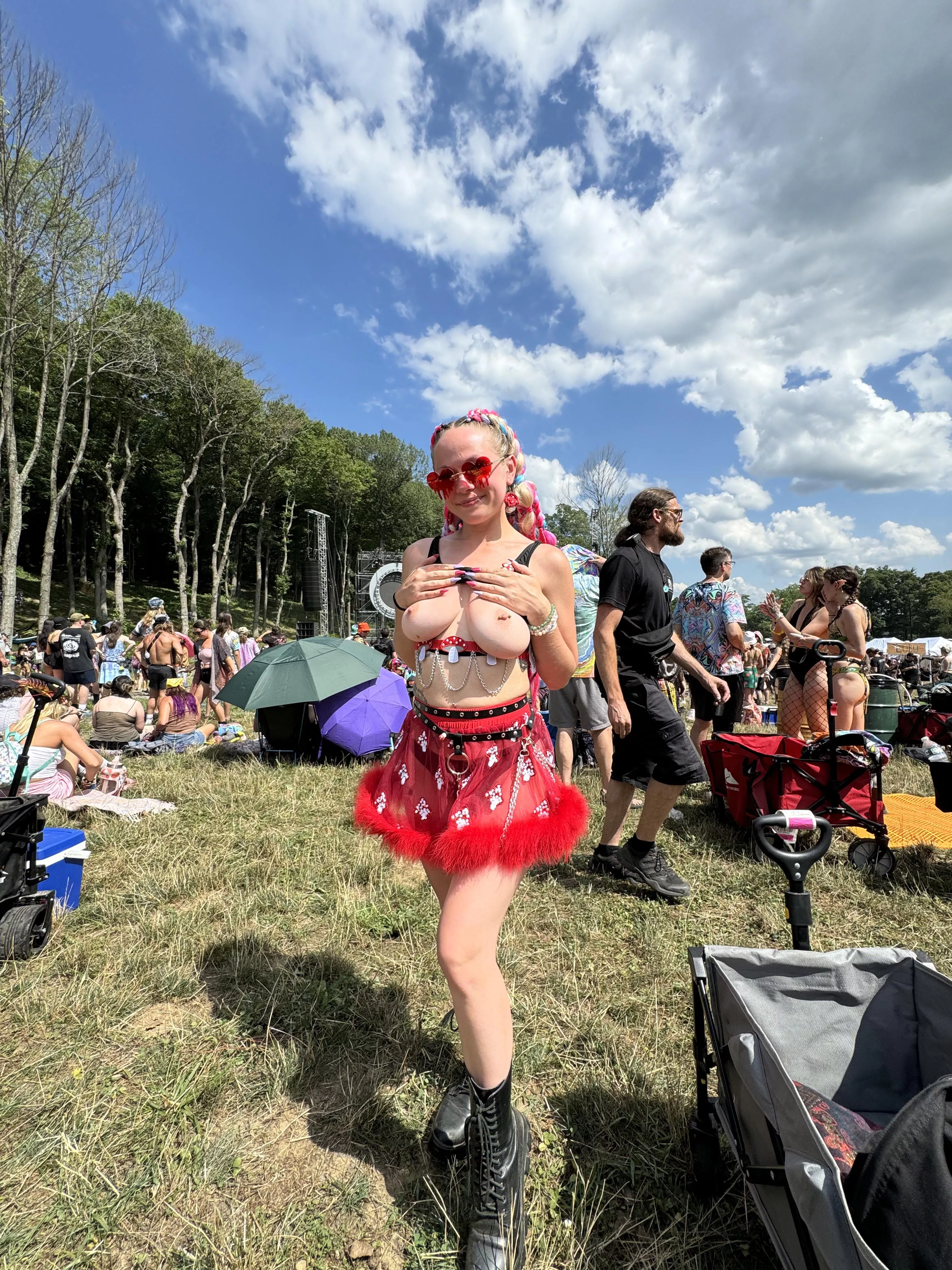 titties are always out at the music festival 