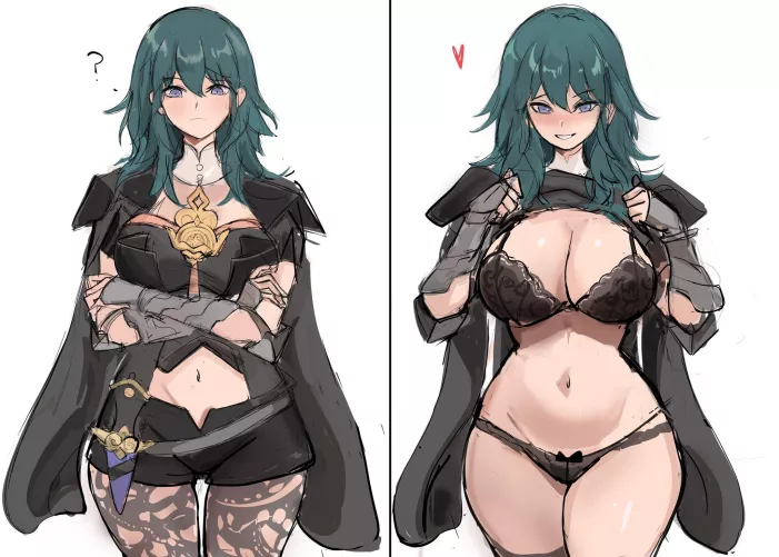Byleth stripping and offering herself