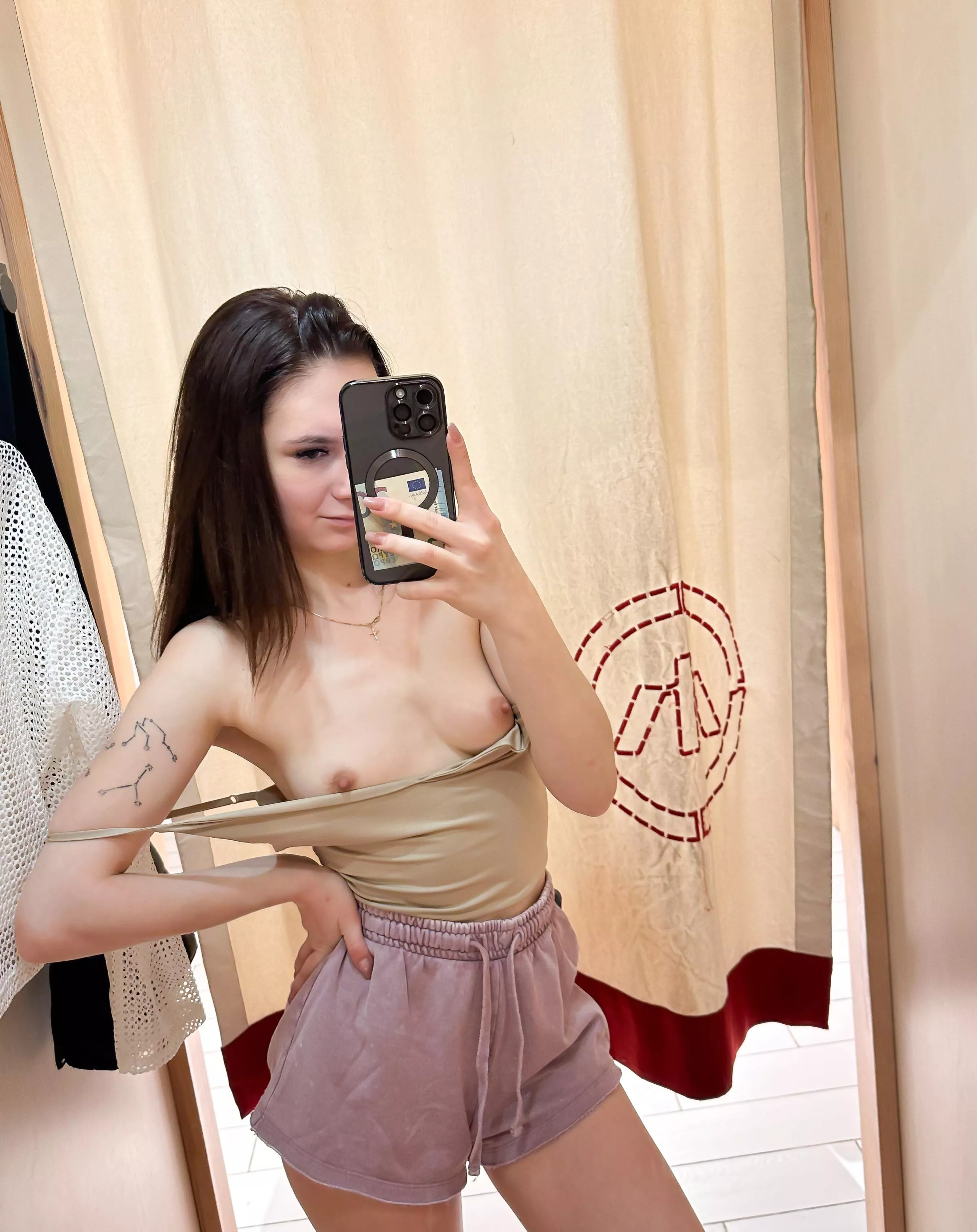 It's very exciting to change clothes in fitting rooms without doors