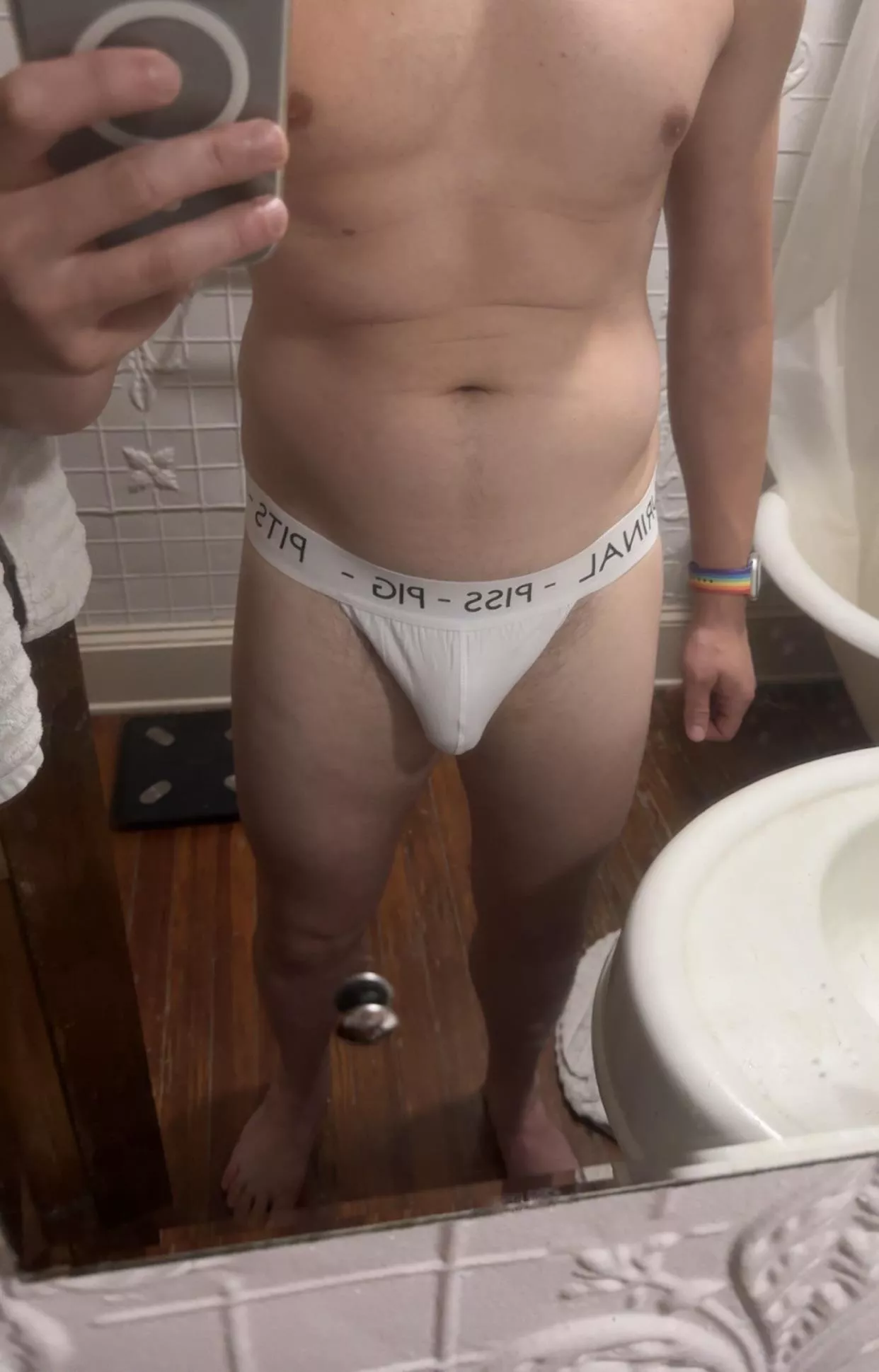 Made a jock strap to wear to a piss party 
