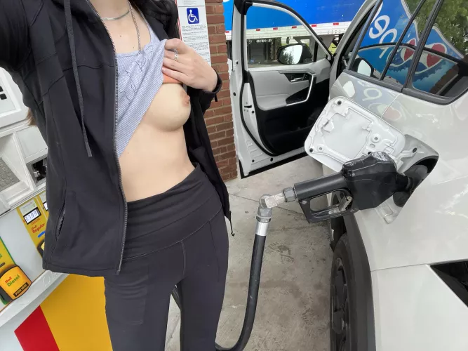 Pump your cock while I pump gas