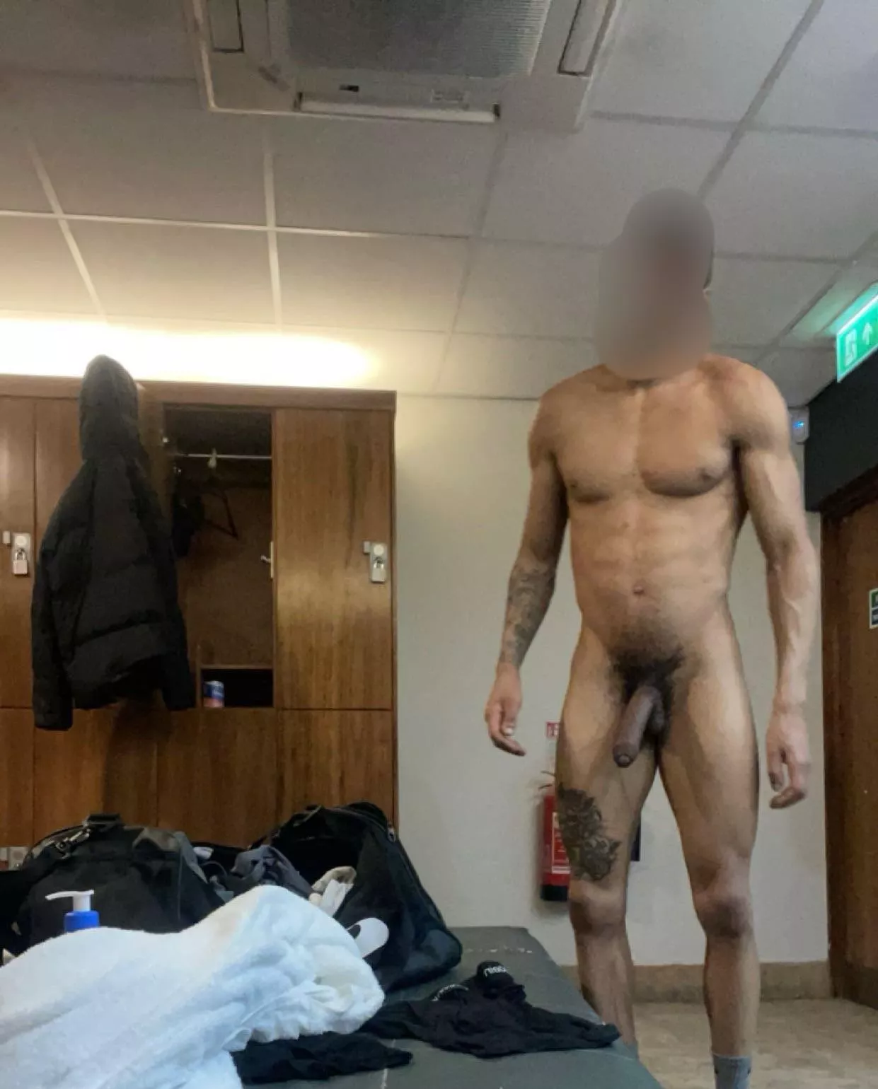 Showing off in the public changing room