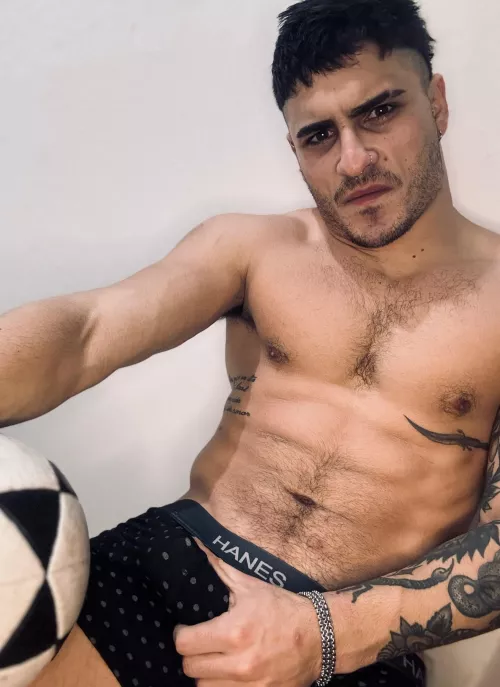 What's your favorite part of this smokin' hot soccer stud?