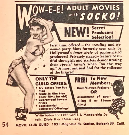 Adult movie ad 1957