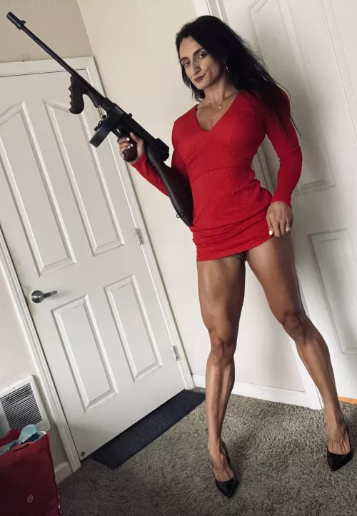 Had to dress up a bit when shooting with the Tommy Gun