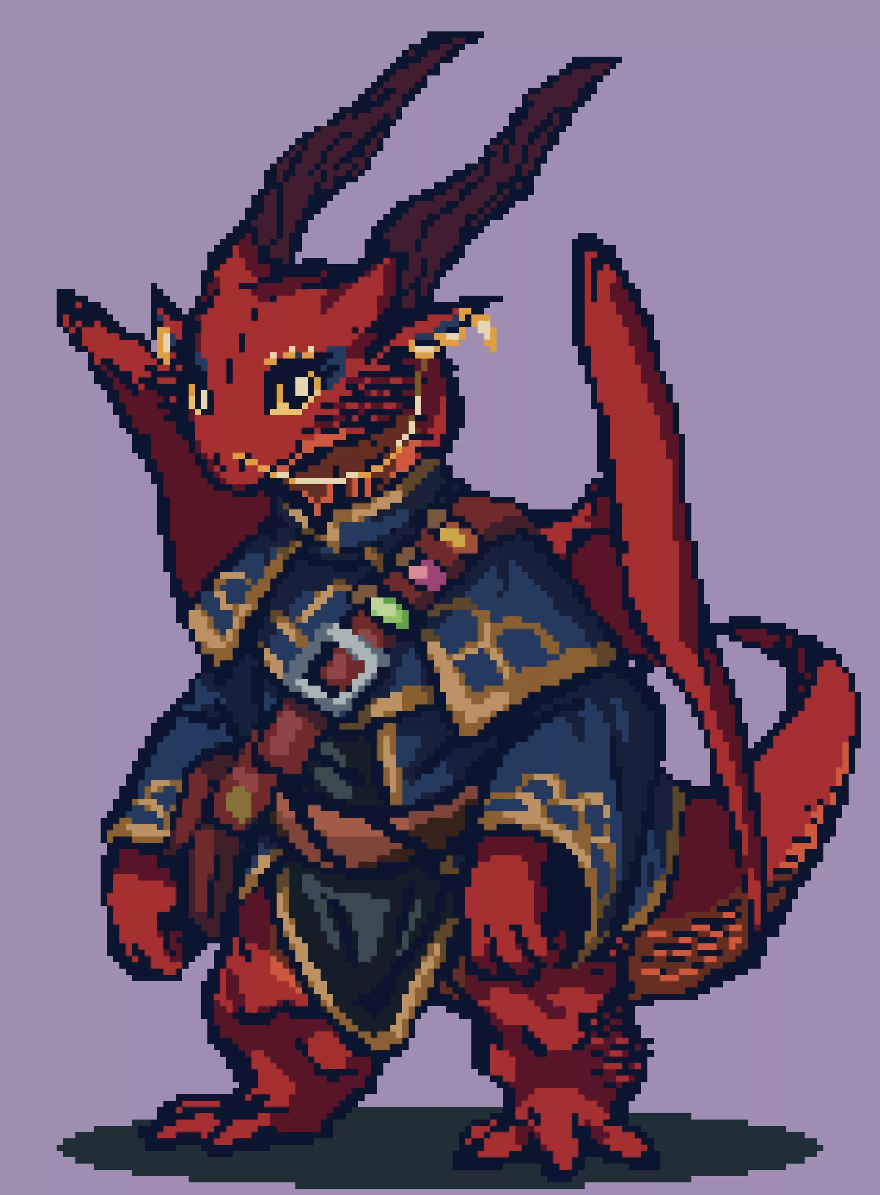 Hey, guys! this is my OC, she is a dragon and an alchemist, she spends most of her time in her ''lesser dragon'' form which is the one you are seeing, check me profile if you what to see her true dragon form (i already posted here tho). She doesn't 