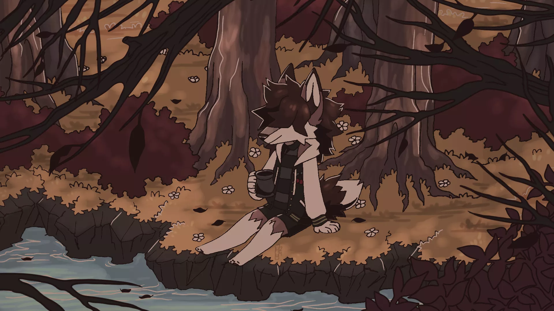 Lochlan drinking Hot Cocoa