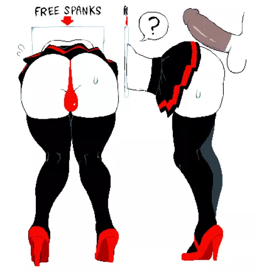 The sign says spanks only, but if guess it's fine just this once.. 🤤🍆