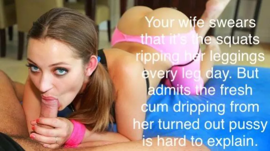 When you can still see his cum on her.