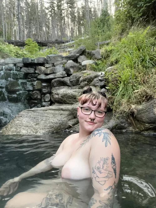 completely naked at the hot springs 