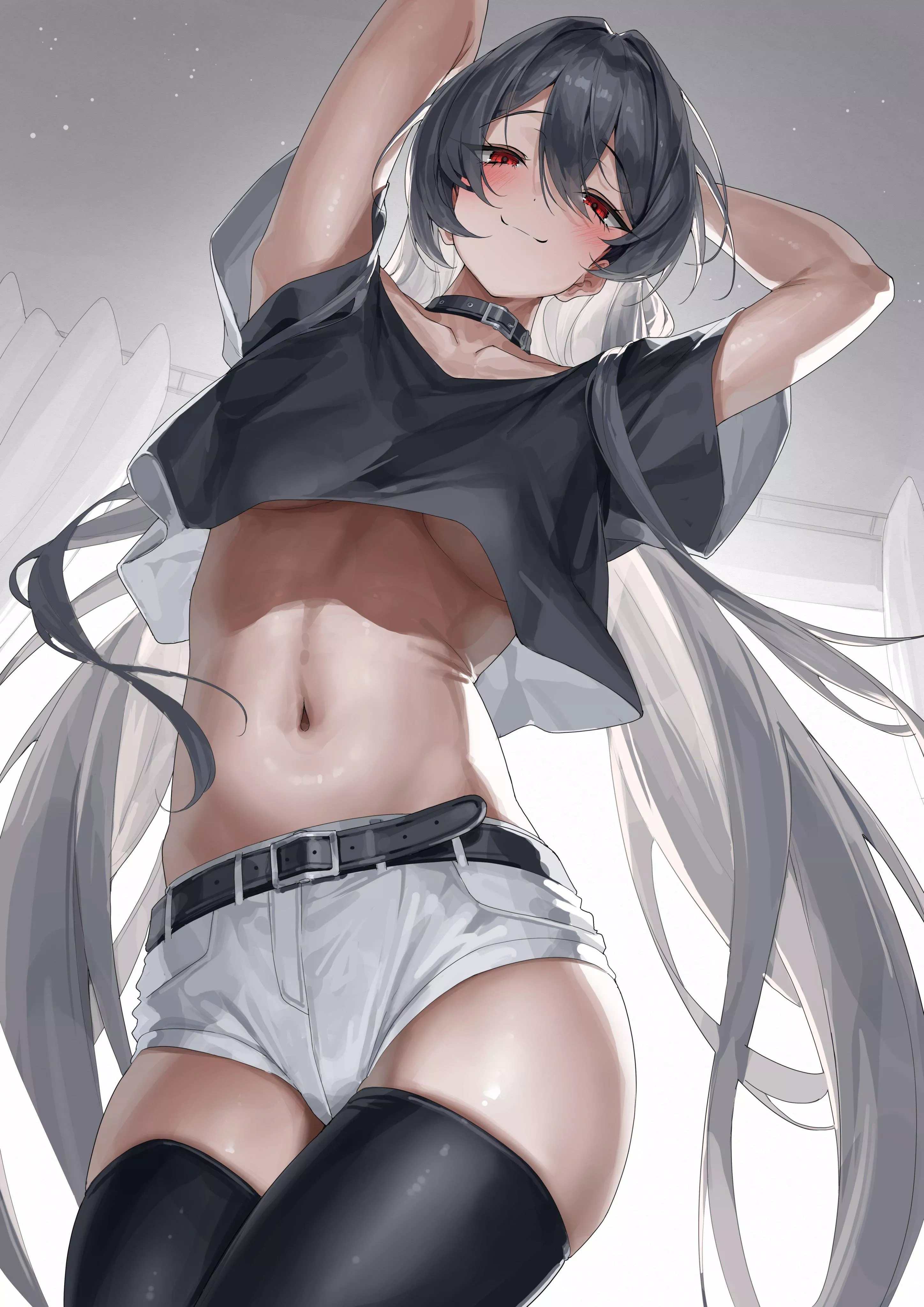 Cropped Shirt & Short Shorts 