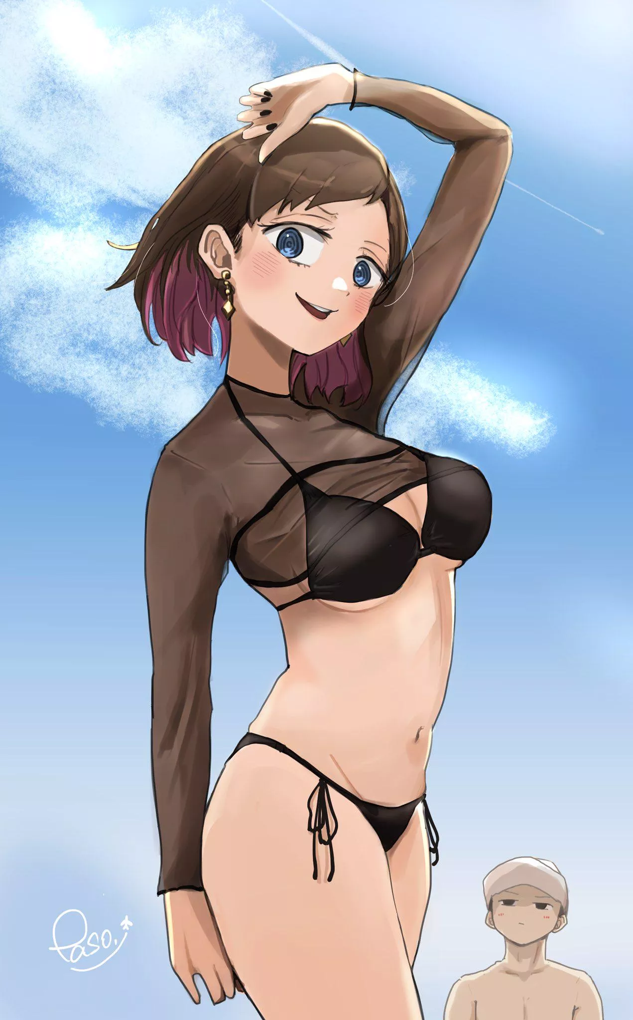 Kana Wearing Her Black Bikini [The Dangers In My Heart]