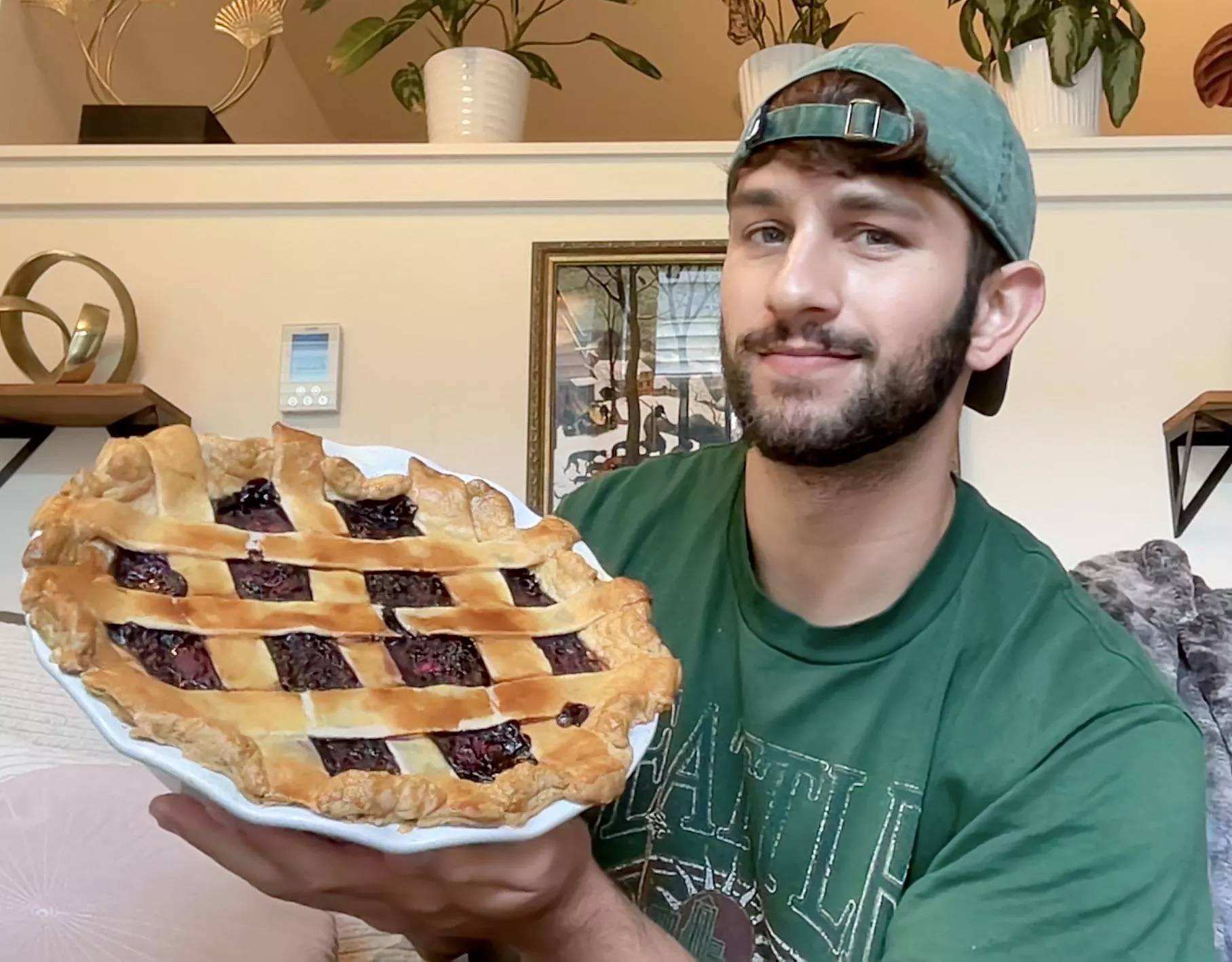 My friend was feeling depressed so I made him a pie to cheer him up! 🥧
