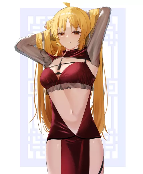 Seika Posing In Her Sexy Red Dress (Bocchi The Rock)