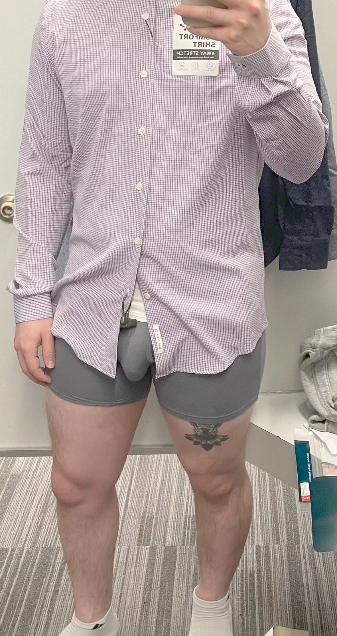 (28) I was getting my pants fitted, and the lady working complimented my underwear. You think she noticed?