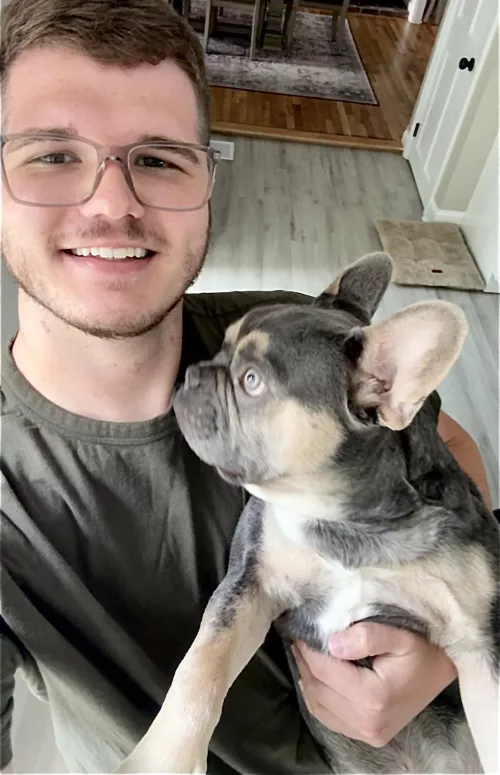 Just a man and his pup.