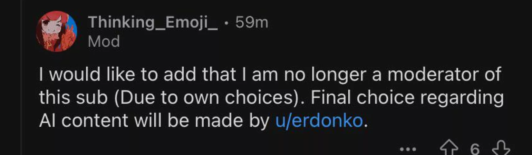 So a guy who’s had an account for less than 100 days gets to unilaterally make this decision?
