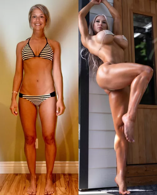 9 Year Transformation from Basic to Bodybuilder Bimbo