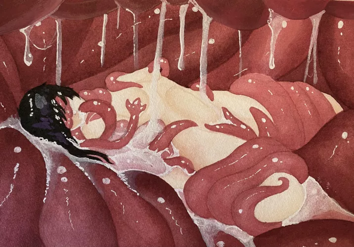 Made another watercolor tentai. 